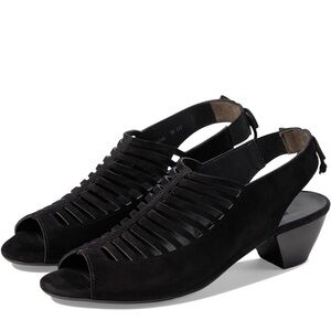 Paul Green Talia Black Suede Slingback Heels.